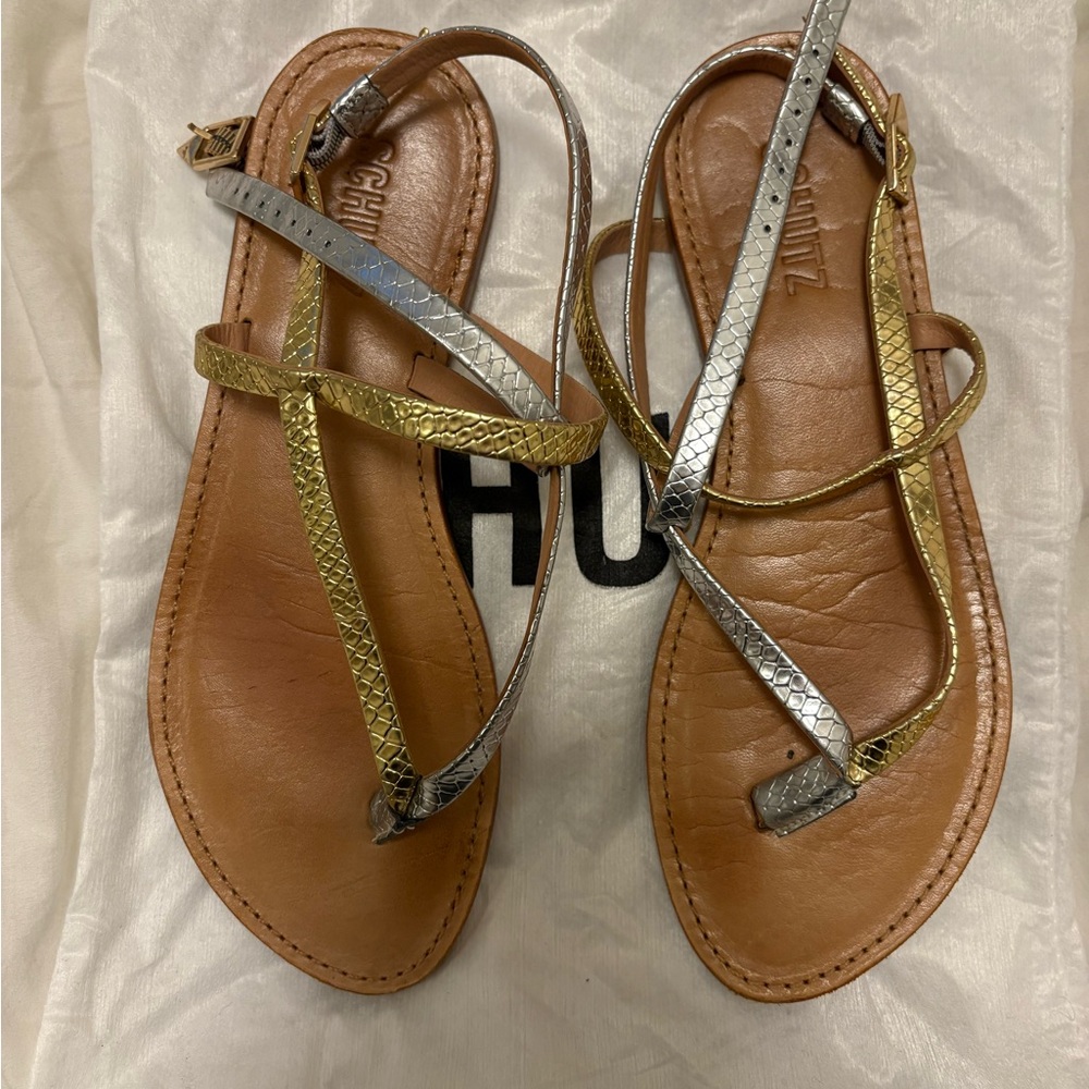 SCHUTZ Women's Metallic Strappy Sandals